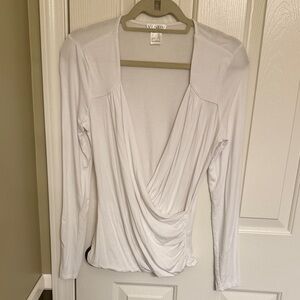 VENUS Soft White Draped Blouse